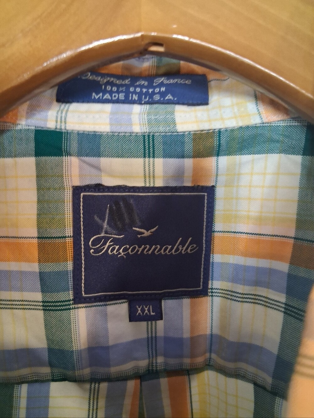 Façonnable Button Down Long Sleeve Shirt Plaid XXL - Picture 2 of 2